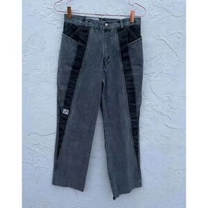 Vintage Vasco Womens Straight Leg Colorblock Twin Frayed Two Tone Denim Jeans 29